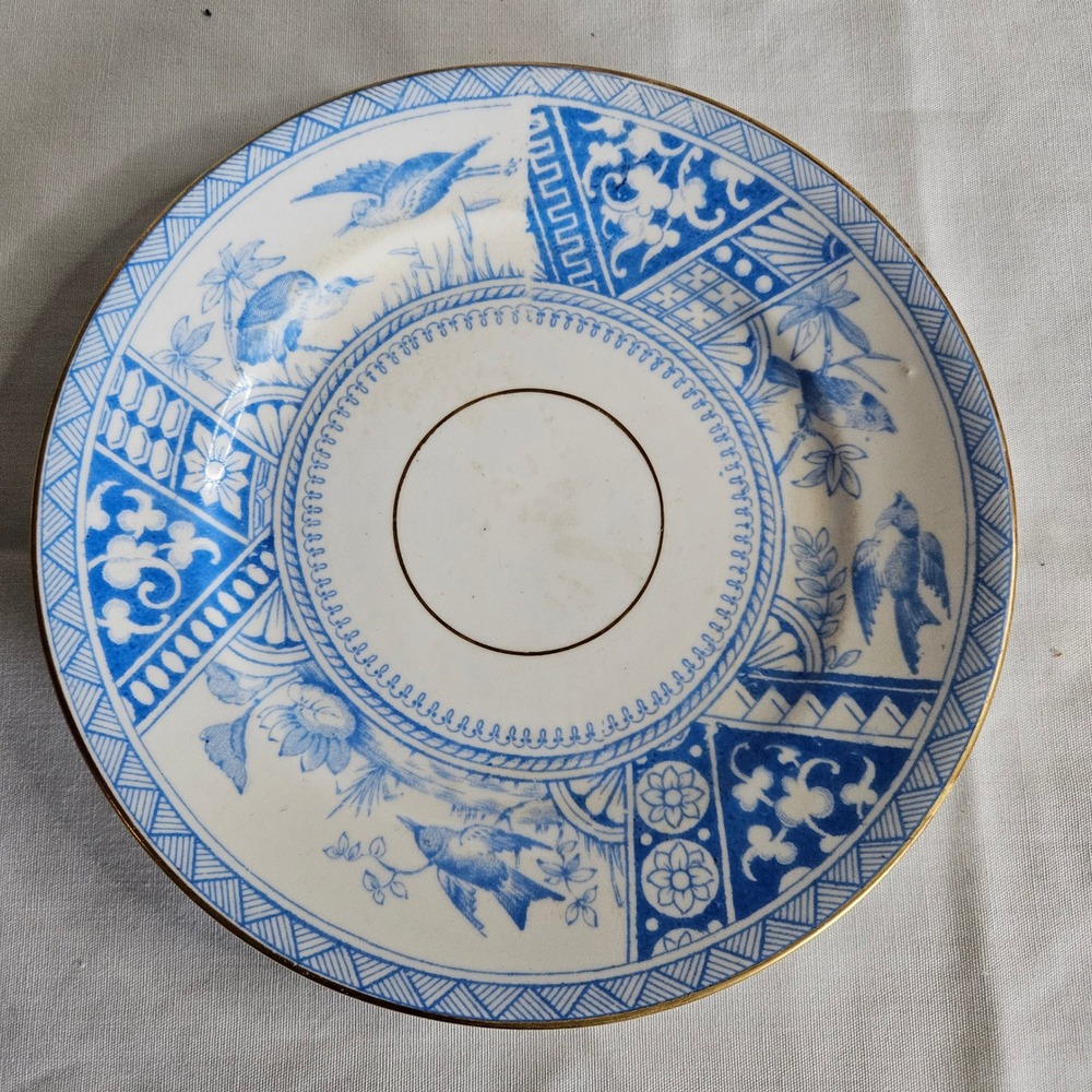 Antique‎ Meigh & Forester Blue Congo Saucer 1883 6"